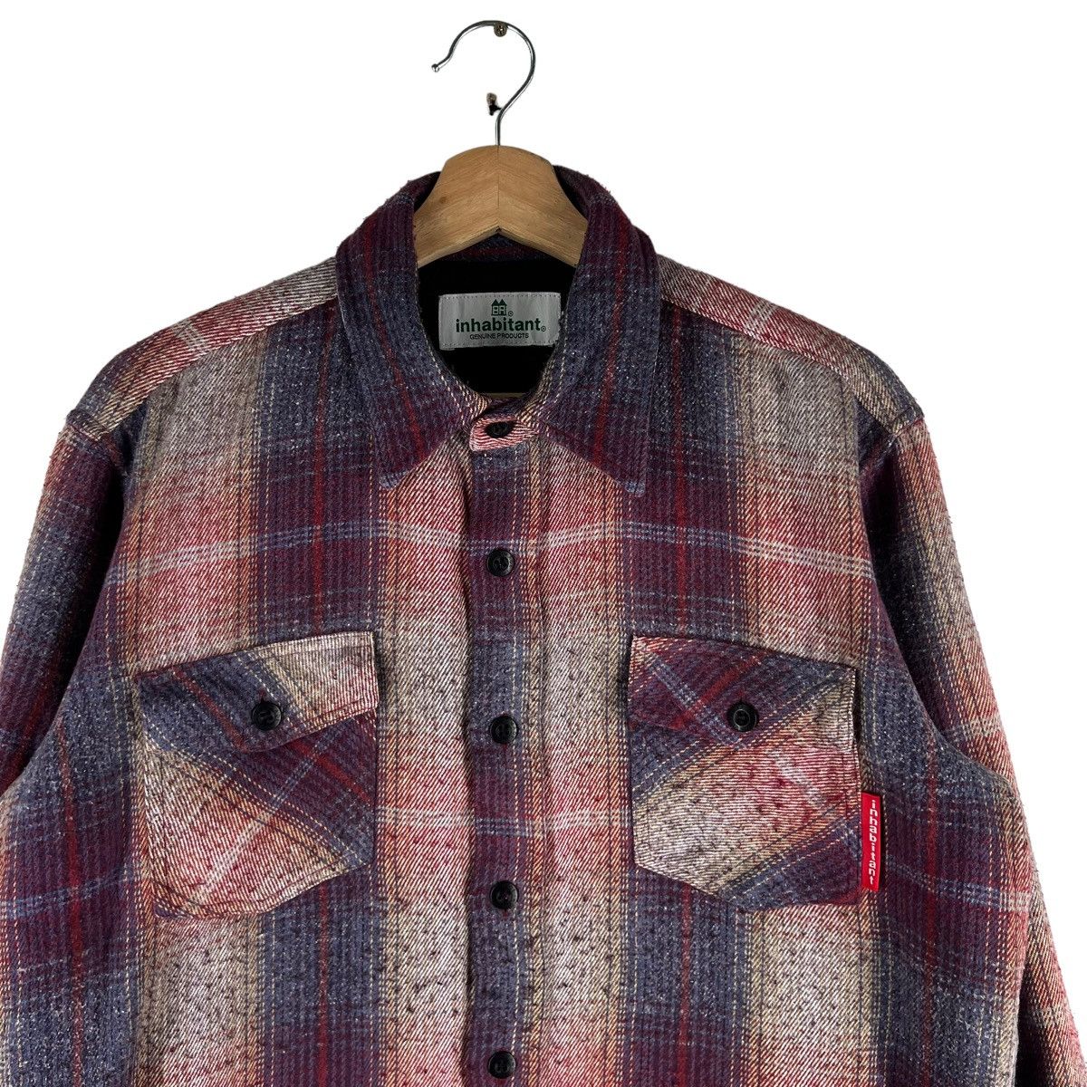 Flannel 🔥VINTAGE FLANNEL SHIRT JACKET BUTTON INHABITANT JAPAN Size US M / EU 48-50 / 2 - 2 Thumbnail