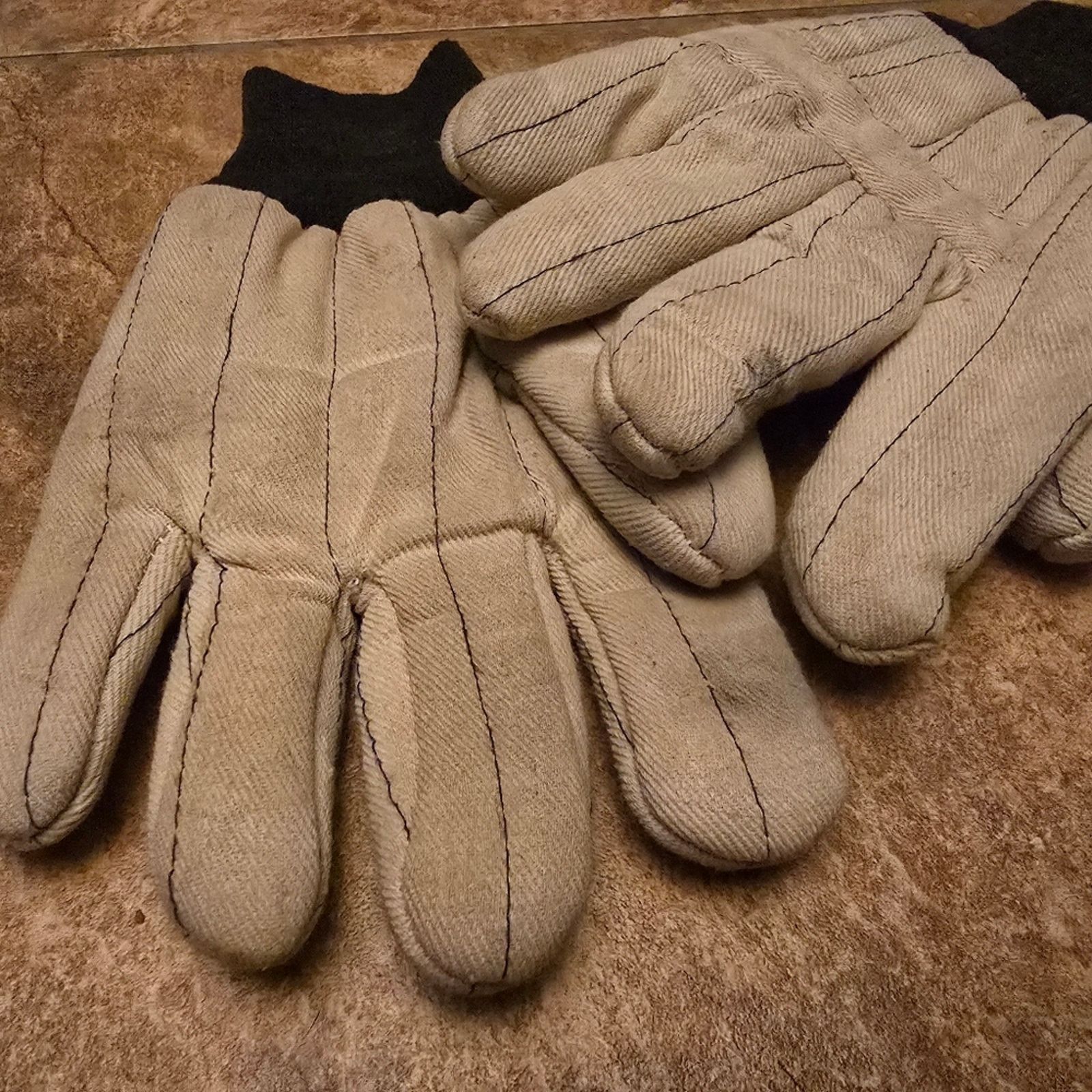 Other White Dark Blue Stitched Work XL Glove Size ONE SIZE - 3 Thumbnail
