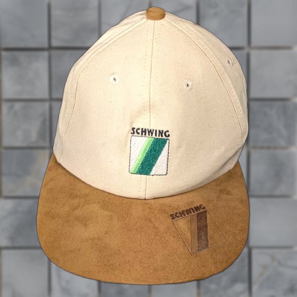Vintage VINTAGE Hat Snapback Cap Suede USA Made Schwing Concrete Pumps Beige Adjustable Men USA Size ONE SIZE - 1 Thumbnail