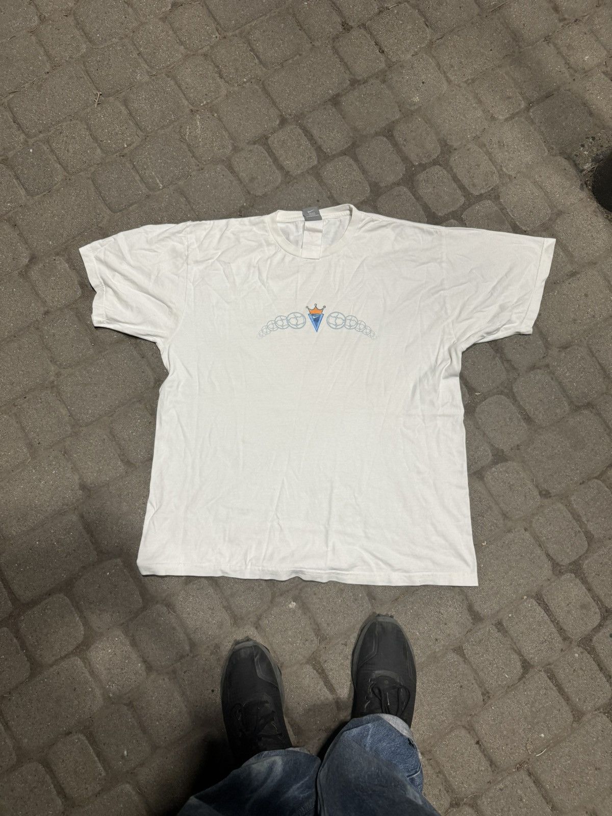 Nike × Vintage Vintage Y2K Nike Football Logo Swoosh Drill T shirt Size US XL / EU 56 / 4 - 1 Thumbnail