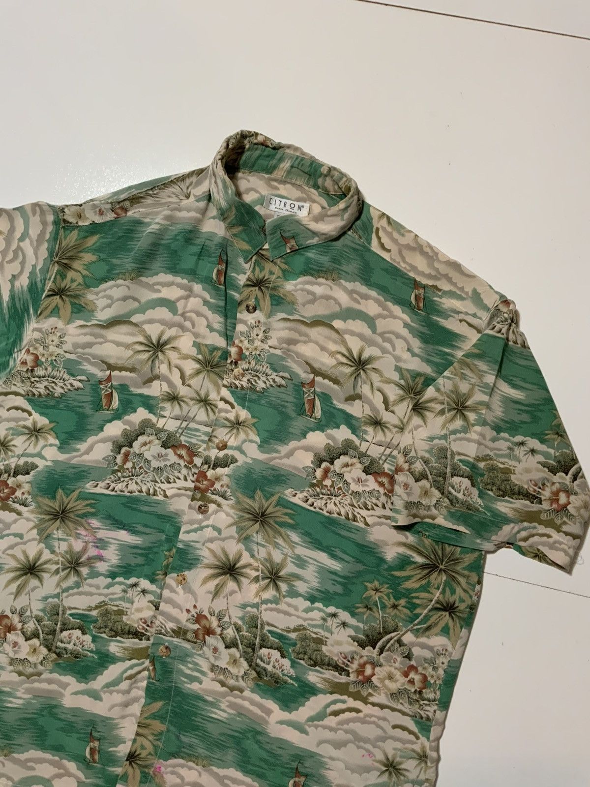Designer × Vintage Vintage Citron Santa Monica 100% Silk Hawaiian AOP Shirt Size US M / EU 48-50 / 2 - 3 Thumbnail
