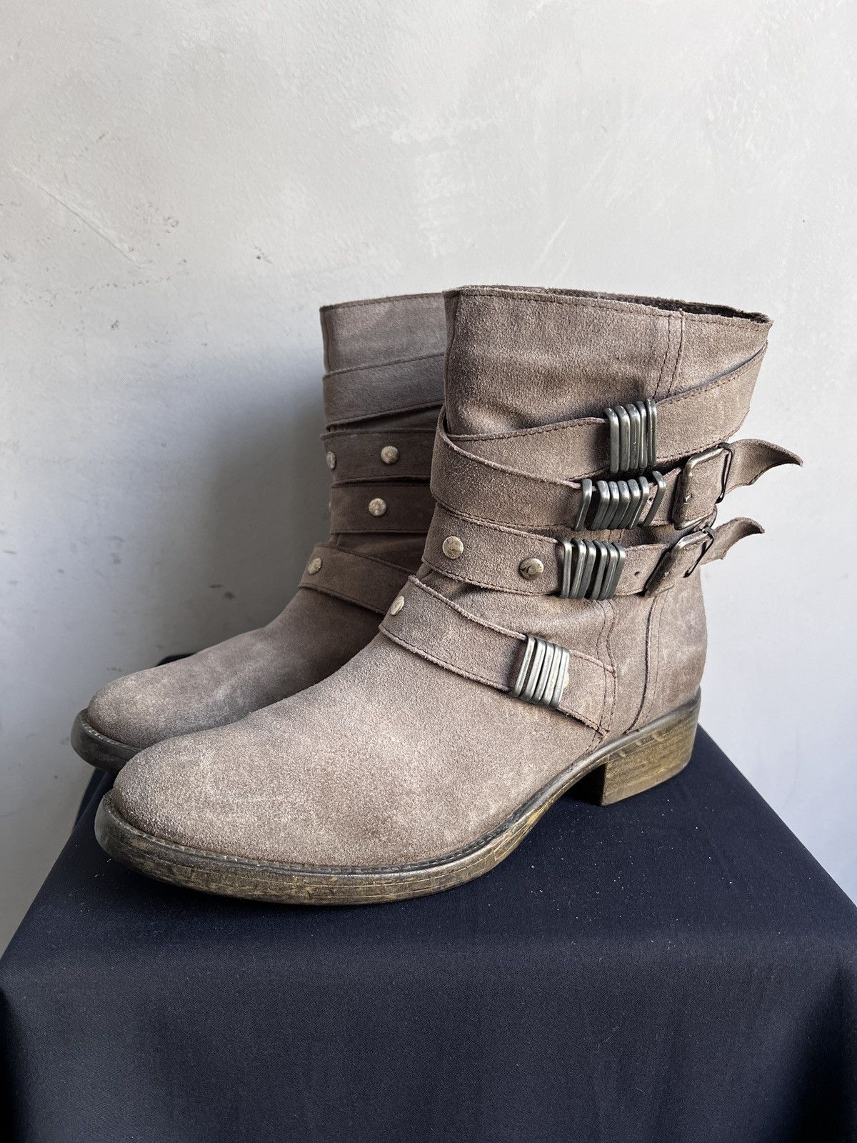 14th Addiction 14th Addiction Leather Brown High Boots punk A.S. 98 style Size US 7.5 / EU 40-41 - 5 Thumbnail