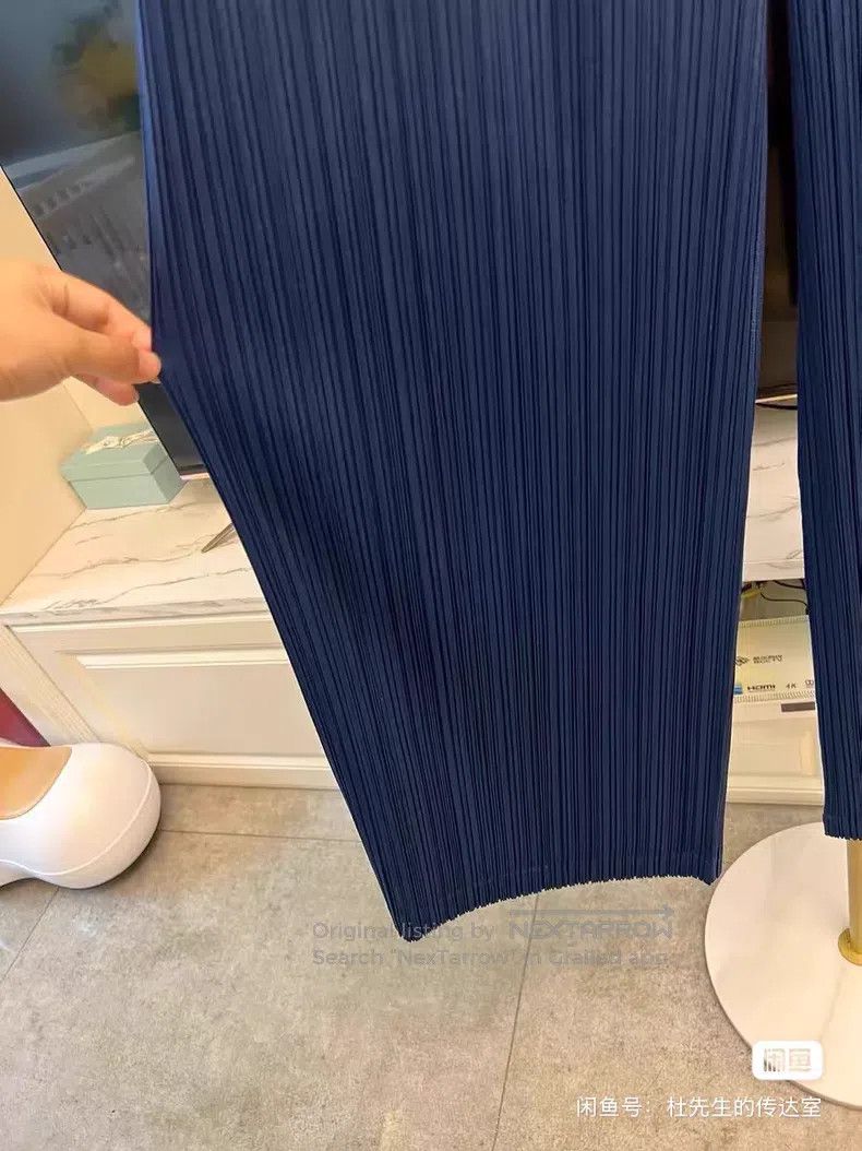 Issey Miyake Issey Miyake Peacock Blue Wide Leg Pants Size 25" / US 0 / IT 36 - 2 Thumbnail