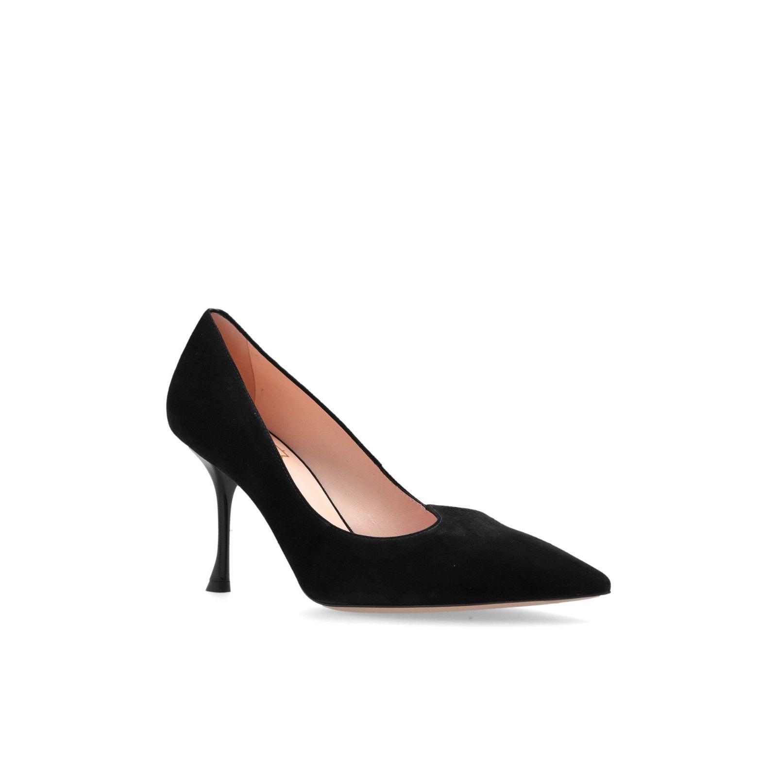ROGER VIVIER I L ove Black Suede 85mm Heel Pumps New & Authe