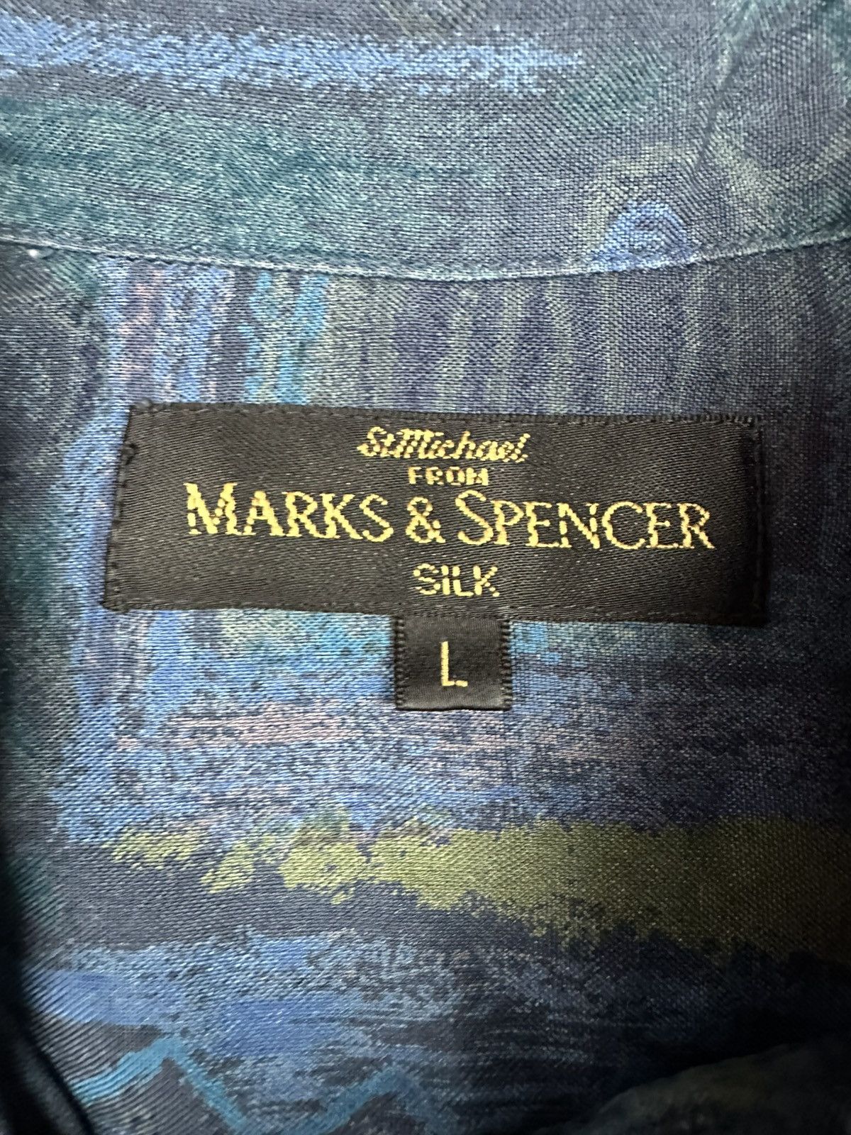 Vintage Vintage Shirt Designer 90s St Michael Marks Spencer Silk Size US L / EU 52-54 / 3 - 7 Thumbnail