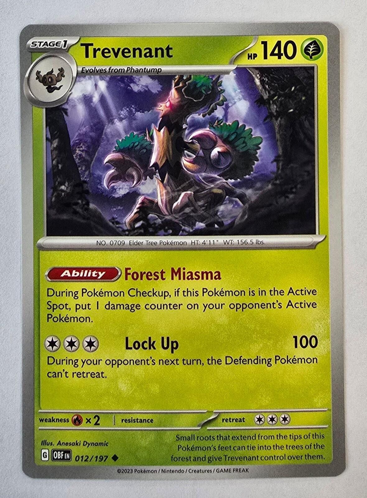 Pokemon Trevenant 012/197 Pokémon Obsidian Flames Size ONE SIZE - 1 Thumbnail
