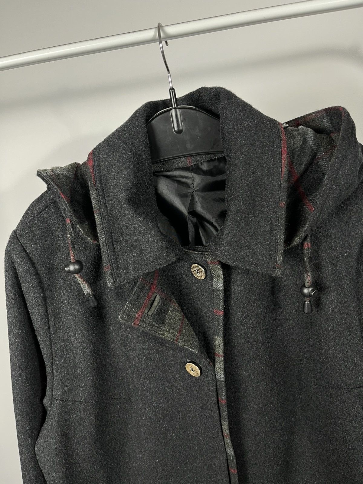 Other Men’s Wool Hooded Coat with Built-In Scarf Black Size US XL / EU 56 / 4 - 3 Thumbnail