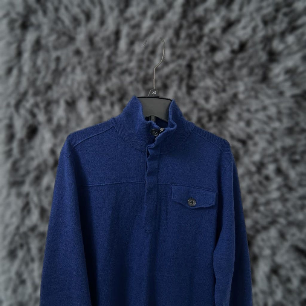 Banana Republic VINTAGE Banana Republic Sweater Mens M Blue 100% Merino Wool 1/4 Zip Pullover L/S Mens Size US M / EU 48-50 / 2 - 1 Thumbnail