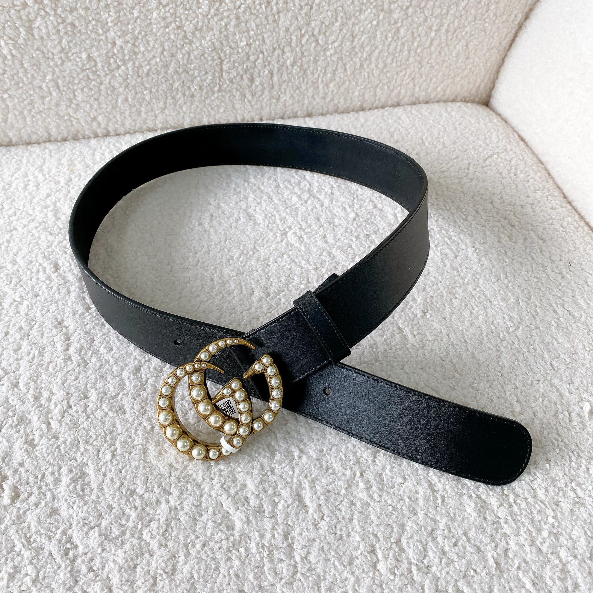 Gucci Gucci Double G Pearl Buckle Belt Size ONE SIZE - 8 Thumbnail