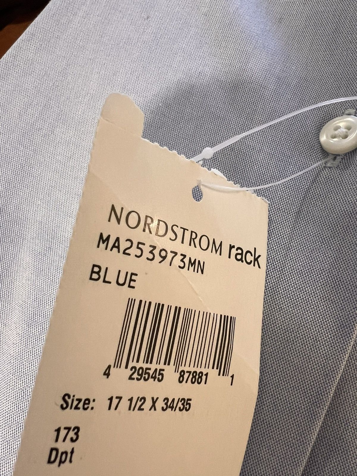 Nordstrom Nordstrom Rack Blue shirt 17.5 cotton Slim New with tags Size US XL / EU 56 / 4 - 4 Thumbnail