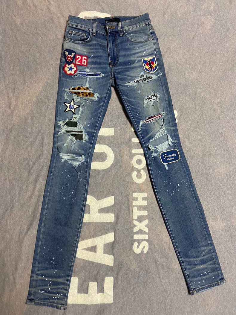 Amiri Medal Patchwork Denim Jeans