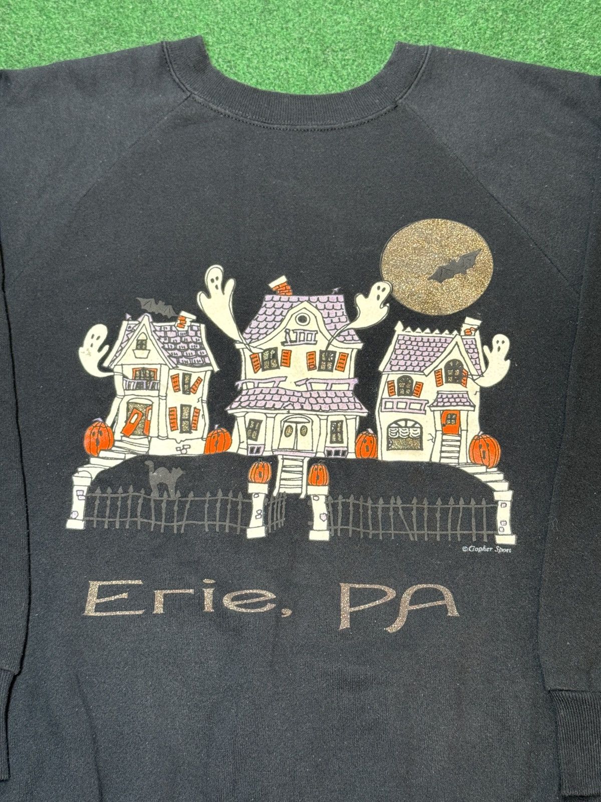 Vintage Vtg 80s 90s Halloween Haunted House Erie Pa 2XL Sweatshirt Size XXL / US 16-18 / IT 52-54 - 2 Thumbnail