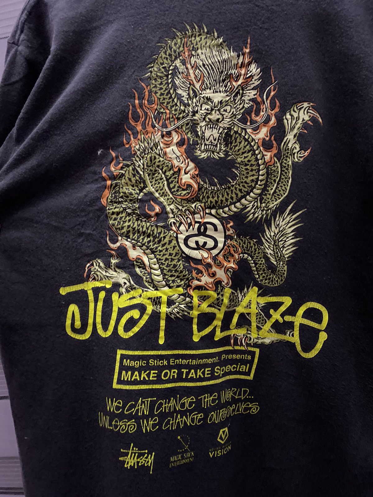 Stussy Vintage Stussy Dragon X Magic Stick X Just Blaze Backhit Tee Size US M / EU 48-50 / 2 - 3 Thumbnail