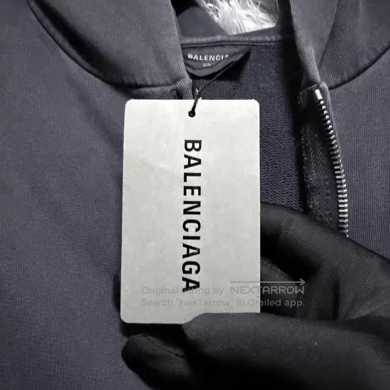 Balenciaga Balenciaga Grey back sleeve flame zipper hoodie Size US XL / EU 56 / 4 - 5 Thumbnail