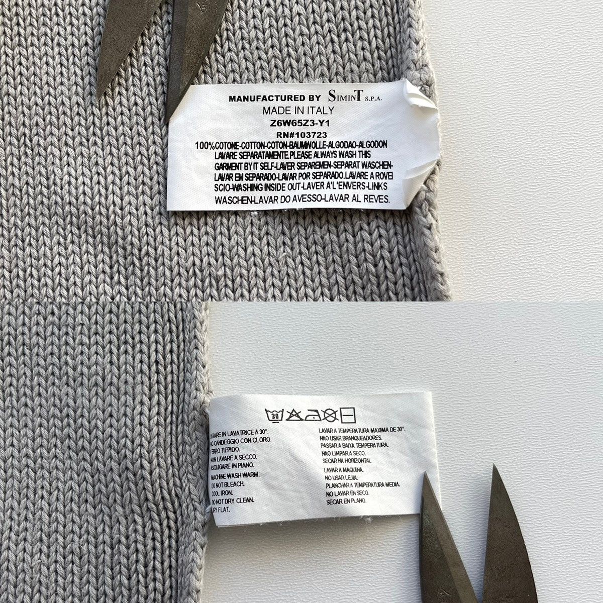 Armani × Emporio Armani × Vintage Armani Jeans Vintage Cotton Knit Sweater Grey Made in Italy Size US XL / EU 56 / 4 - 9 Thumbnail