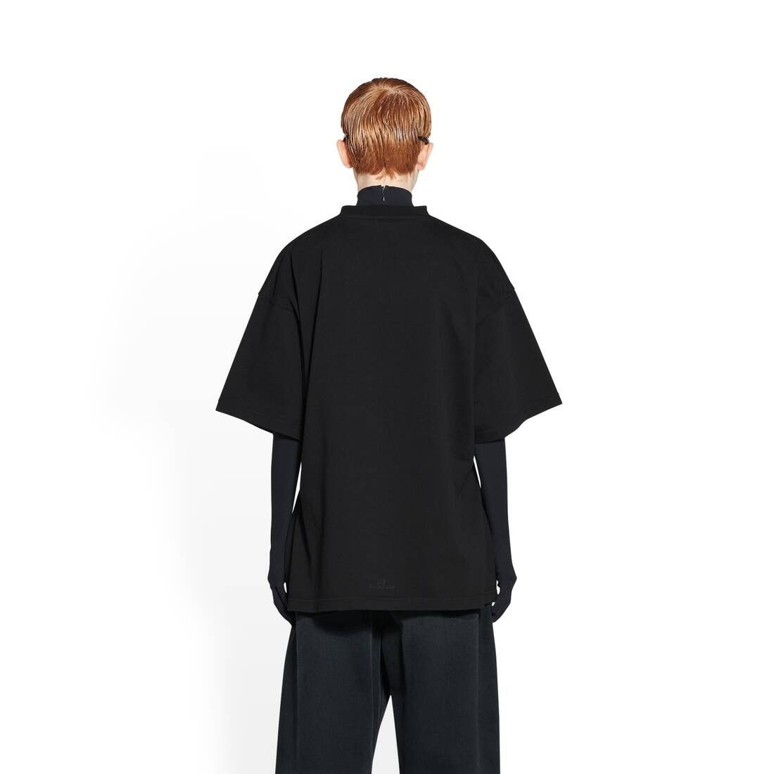 Balenciaga oc11z0625 Hourglass T- Shirt Medium Fit in Black Size XL / US 12-14 / IT 48-50 - 4 Thumbnail
