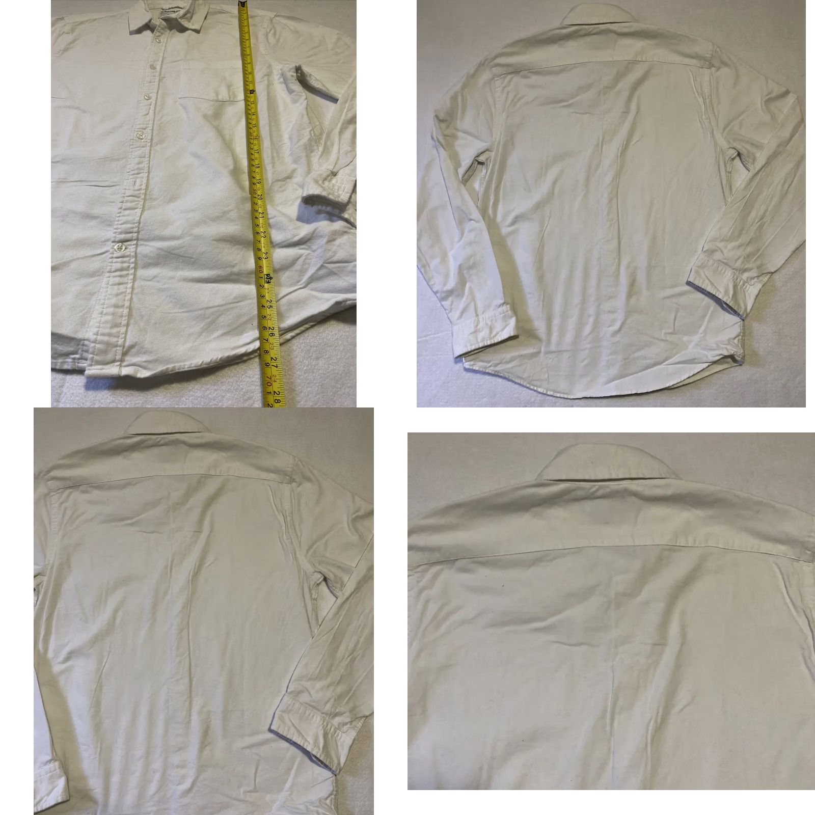 Express Express Dress Shirt Men 15-15.5 Med Regular White Spotted Long Sleeve Button Cotton 100% Collared Buttoned Shirt Mens Size 40R - 8 Thumbnail
