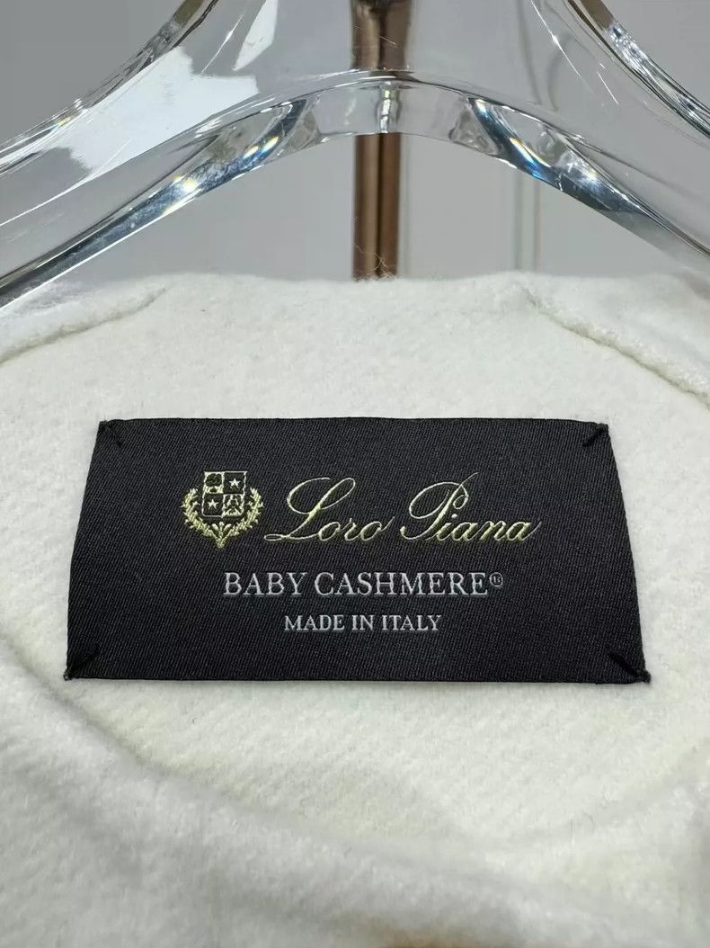 Loro Piana LOEWE Classic beige white cashmere long jacket Size S / US 4 / IT 40 - 6 Thumbnail