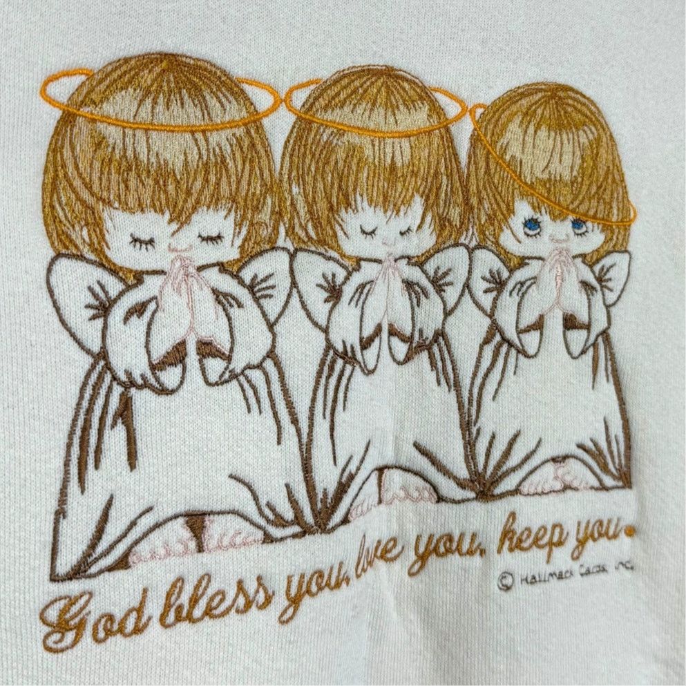 Fruit Of The Loom Vintage 80s Hallmark L Praying Angels Sweatshirt Grandma Size L / US 10 / IT 46 - 2 Thumbnail