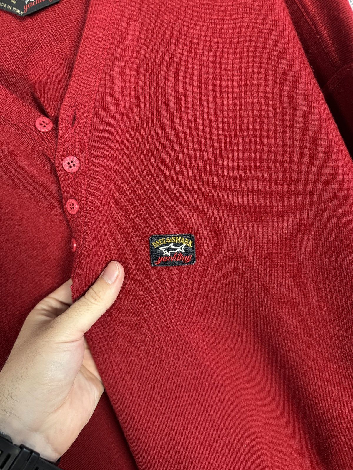 Paul & Shark Paul Shark Wool Sweater Red Henley Knit Made In Italy XL Size US XL / EU 56 / 4 - 6 Thumbnail
