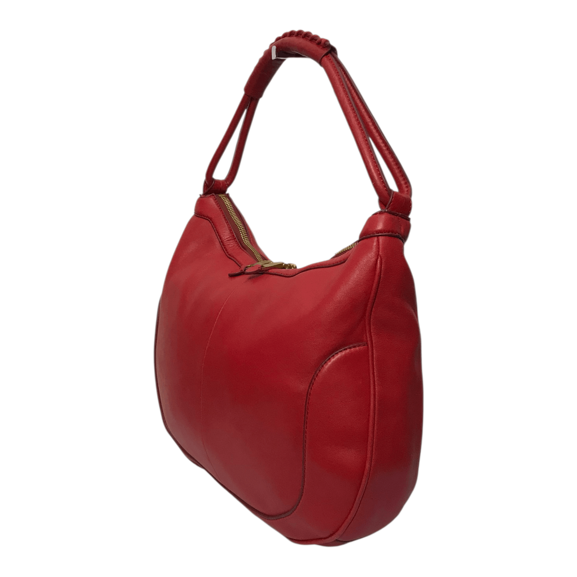 J.Crew J.Crew Cross Body Leather Red Hobo Bag Size ONE SIZE - 4 Thumbnail