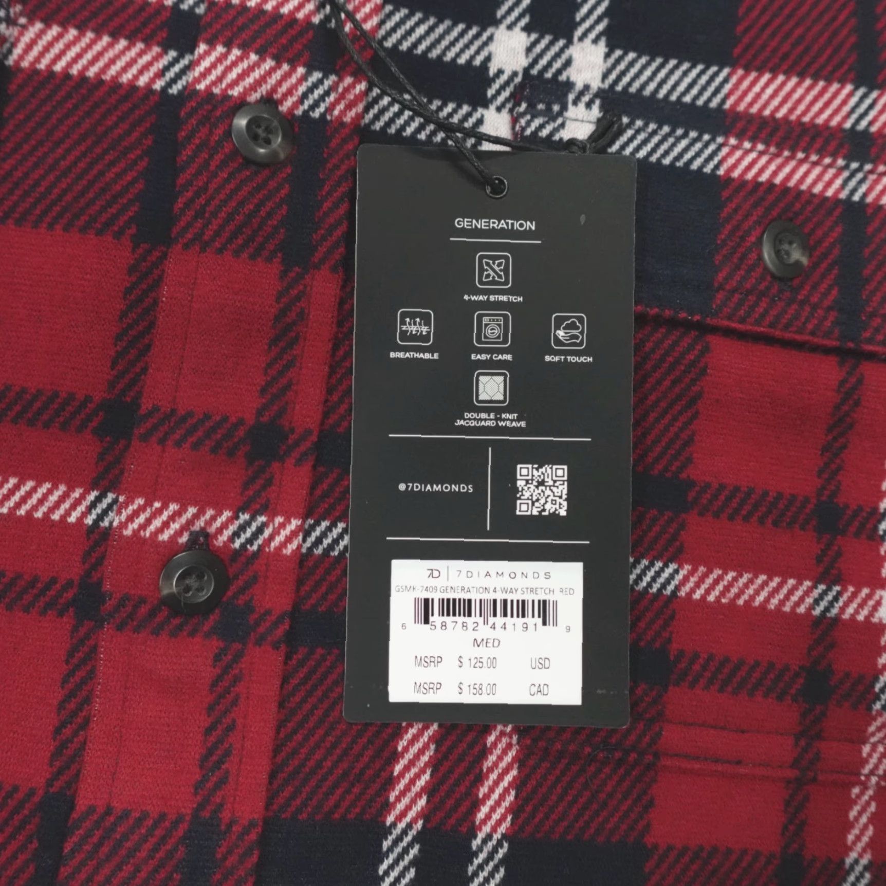 Vintage VINTAGE 7 Diamonds Generation Soft Flannel Shirt Plaid Size M Red Long Sleeve Button-Up Collared Spread Pocketed Size US M / EU 48-50 / 2 - 3 Thumbnail
