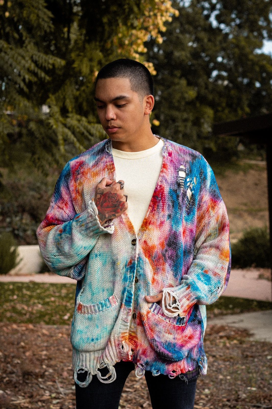 R13 Oversized Tie Dye Cardigan Grailed