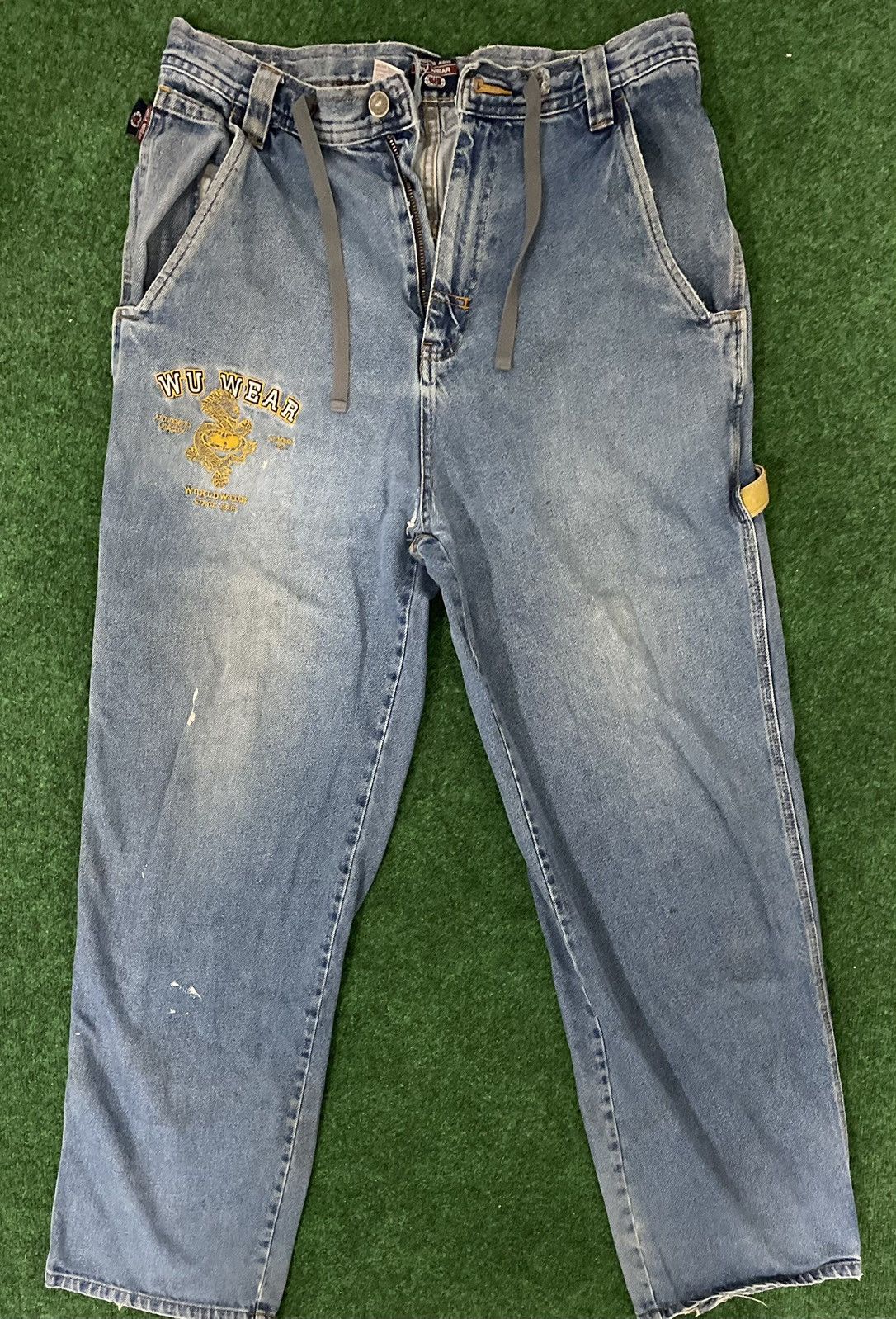 Vintage × Wu-Tang Clan Crazy WuWear Baggy Carpenter Denim with Amazing Faded Size US 32 / EU 48 - 1 Thumbnail