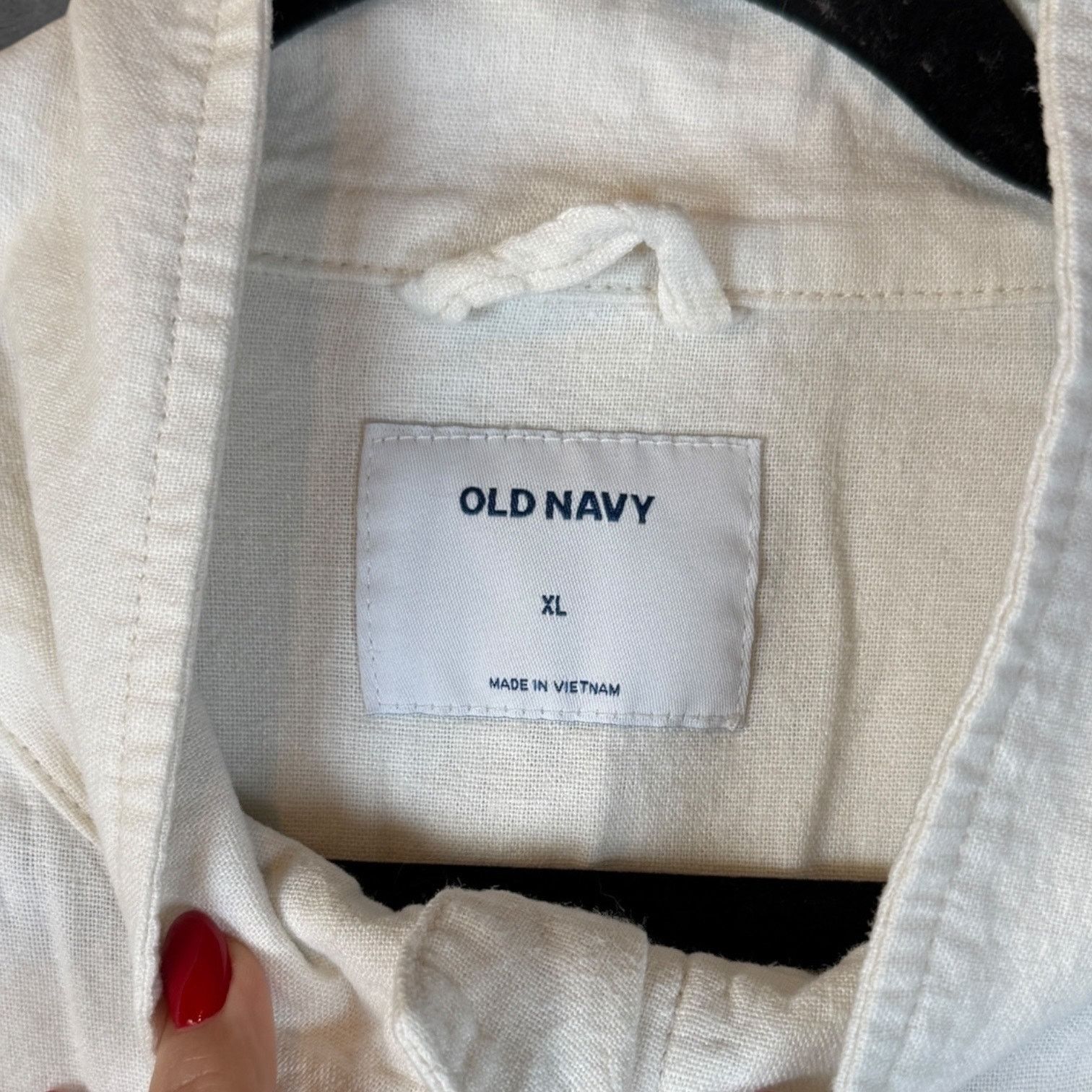 Old Navy Old Navy Cargo Jacket Women's XL Ivory 55% Linen Drawstring Size XL / US 12-14 / IT 48-50 - 3 Thumbnail