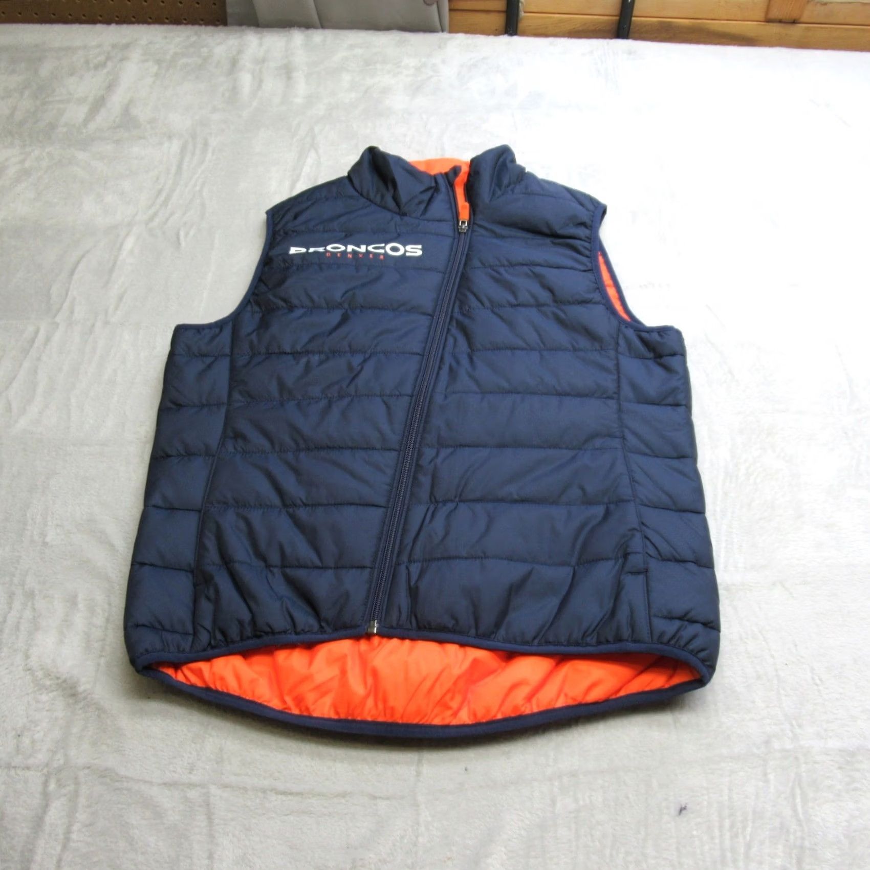 Nike Nike Denver Broncos Vest Mens Medium Blue Reversible Puff Insulated Full Zip Size US M / EU 48-50 / 2 - 2 Thumbnail
