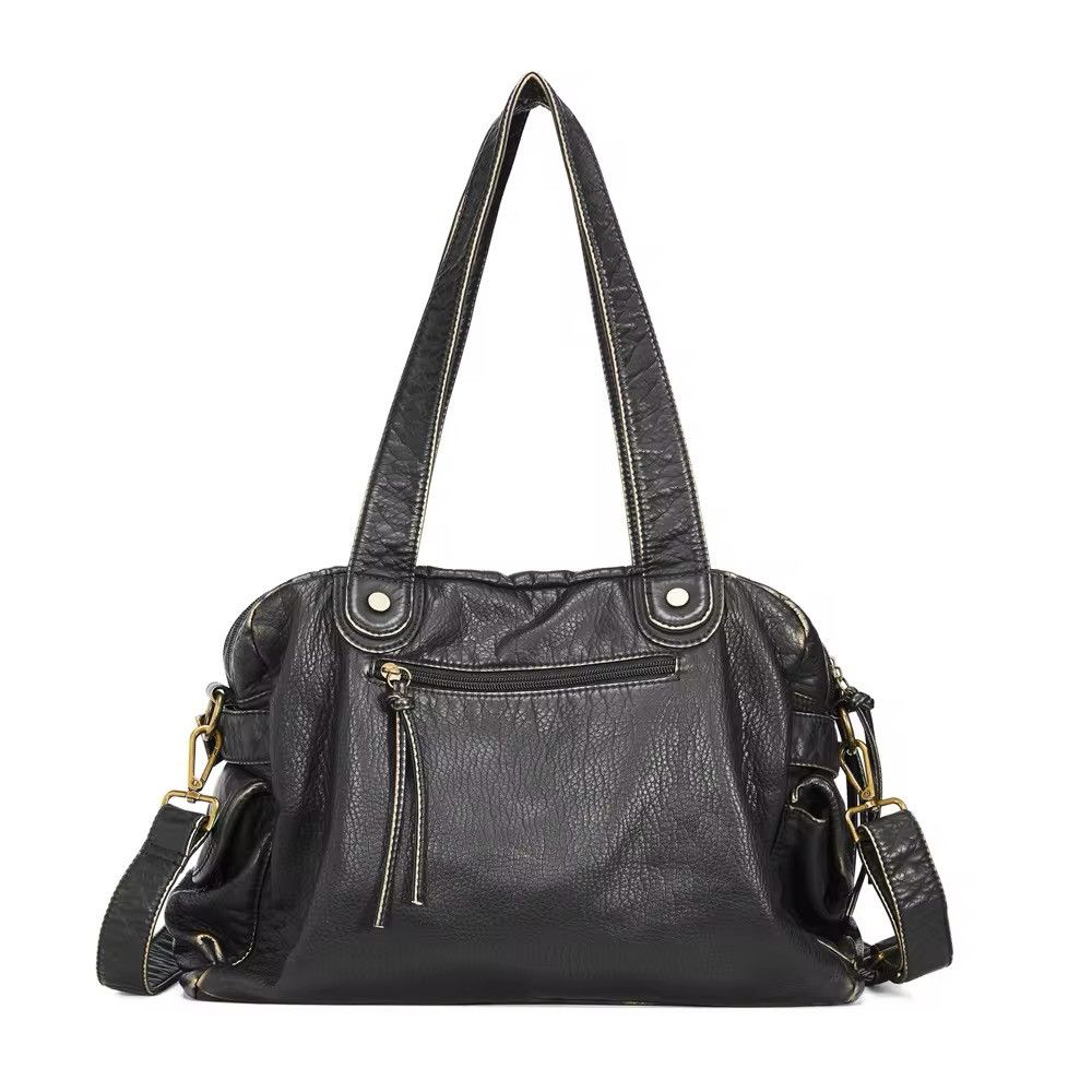 Vintage Vintage PU Leather Multi-pockets Shoulder Bag Size ONE SIZE - 4 Thumbnail