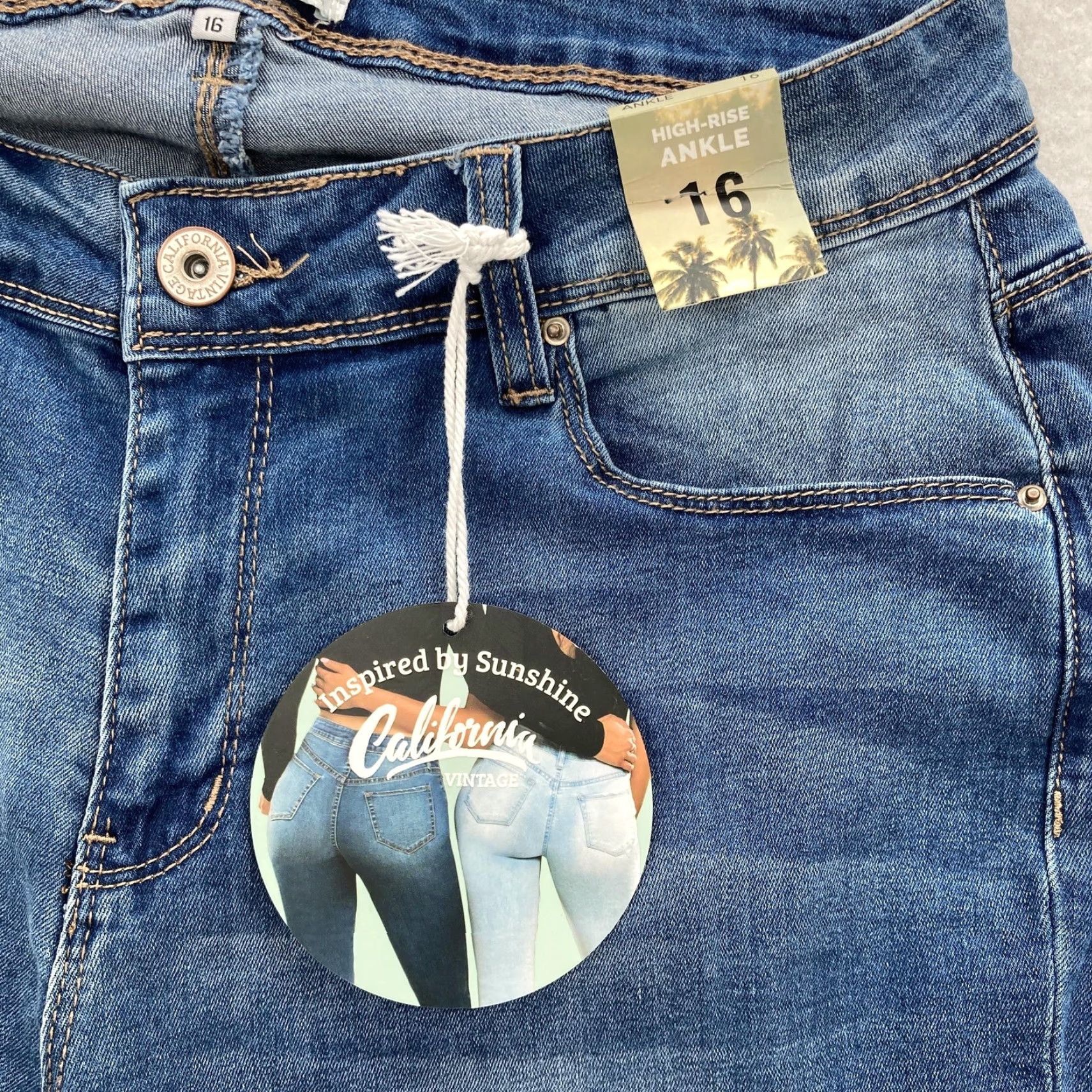 Vintage YMI California Vintage Jeans Womens 16 Blue High Rise Ankle Skinny Stretch Denim - XS? Size 38" / US 16 / IT 52 - 4 Thumbnail
