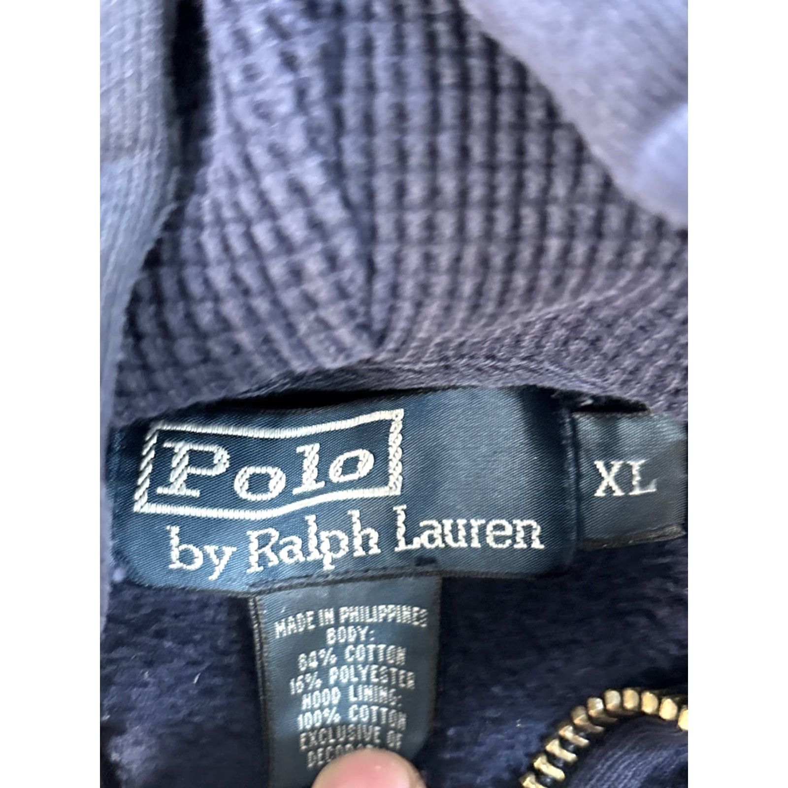 Polo Ralph Lauren VINTAGE Polo Ralph Lauren Hoodie XL Blue Full Zip Hooded Regular Men Vintage Polo Ralph Lauren" Size US XL / EU 56 / 4 - 4 Thumbnail