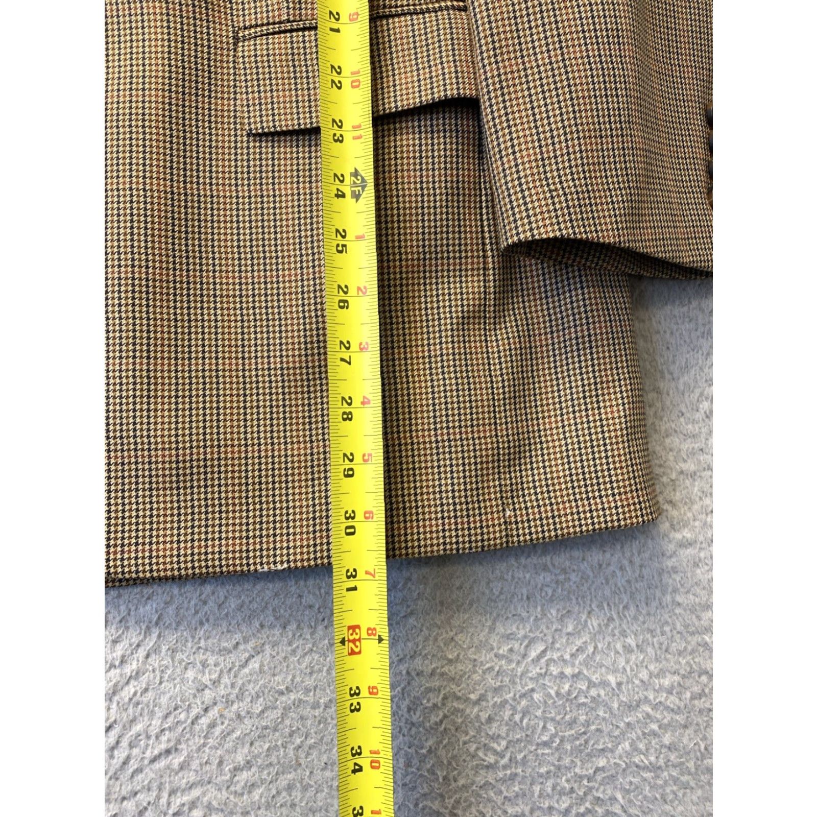 Brooks Brothers VINTAGE Brooks Brothers Brown Houndstooth Wool Tuxedo Suit Jacket Men 42R Formal Size 42R - 5 Thumbnail