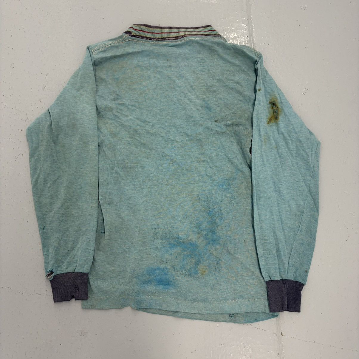 Other Vintage 60s Par Knit Blue Blank Long Sleeve Baby Tee Size XS / US 0-2 / IT 36-38 - 2 Thumbnail
