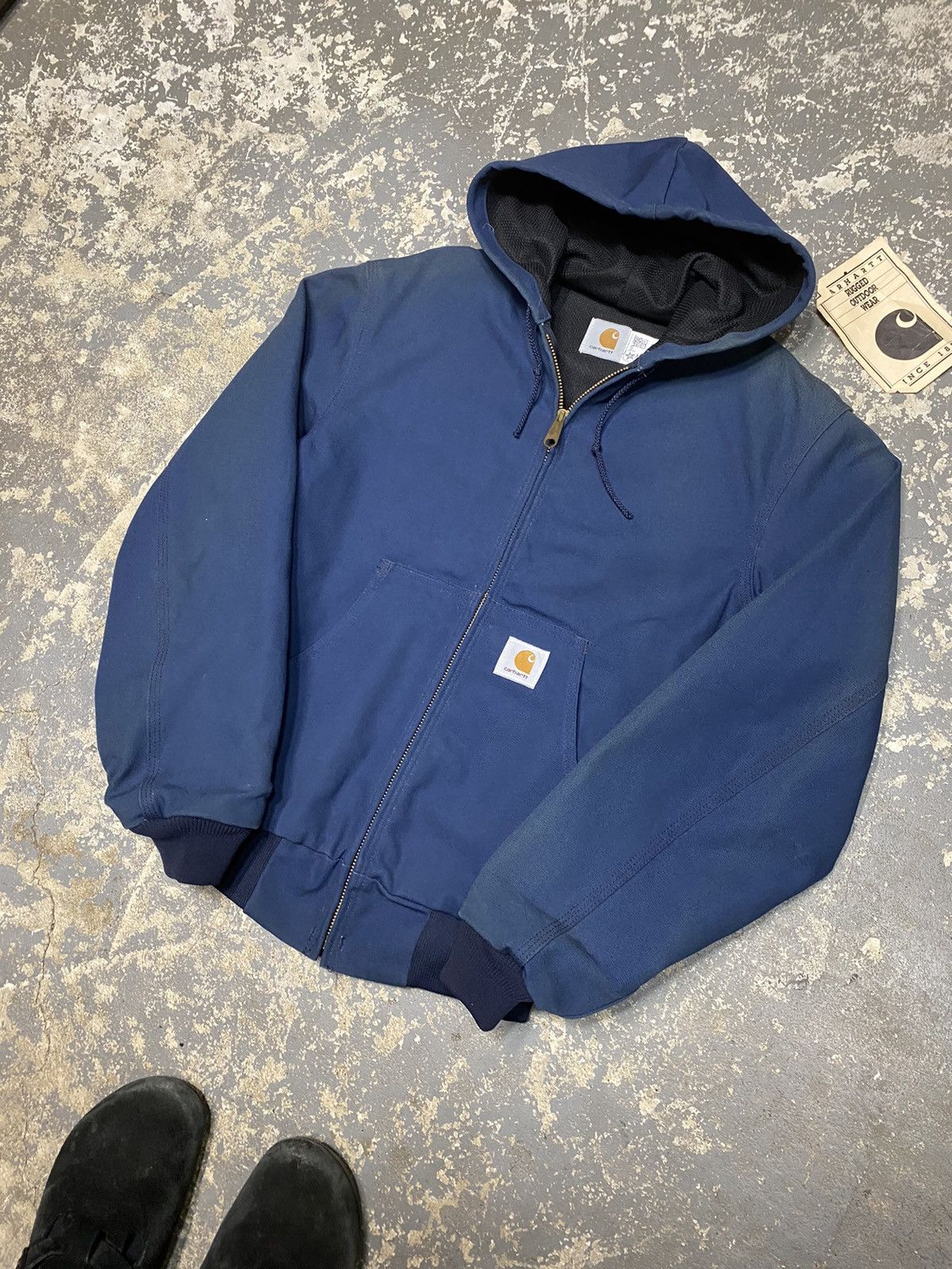 Carhartt × Vintage Vintage Carhartt Blue Hooded Active Jacket JR102 New Size US S / EU 44-46 / 1 - 2 Thumbnail