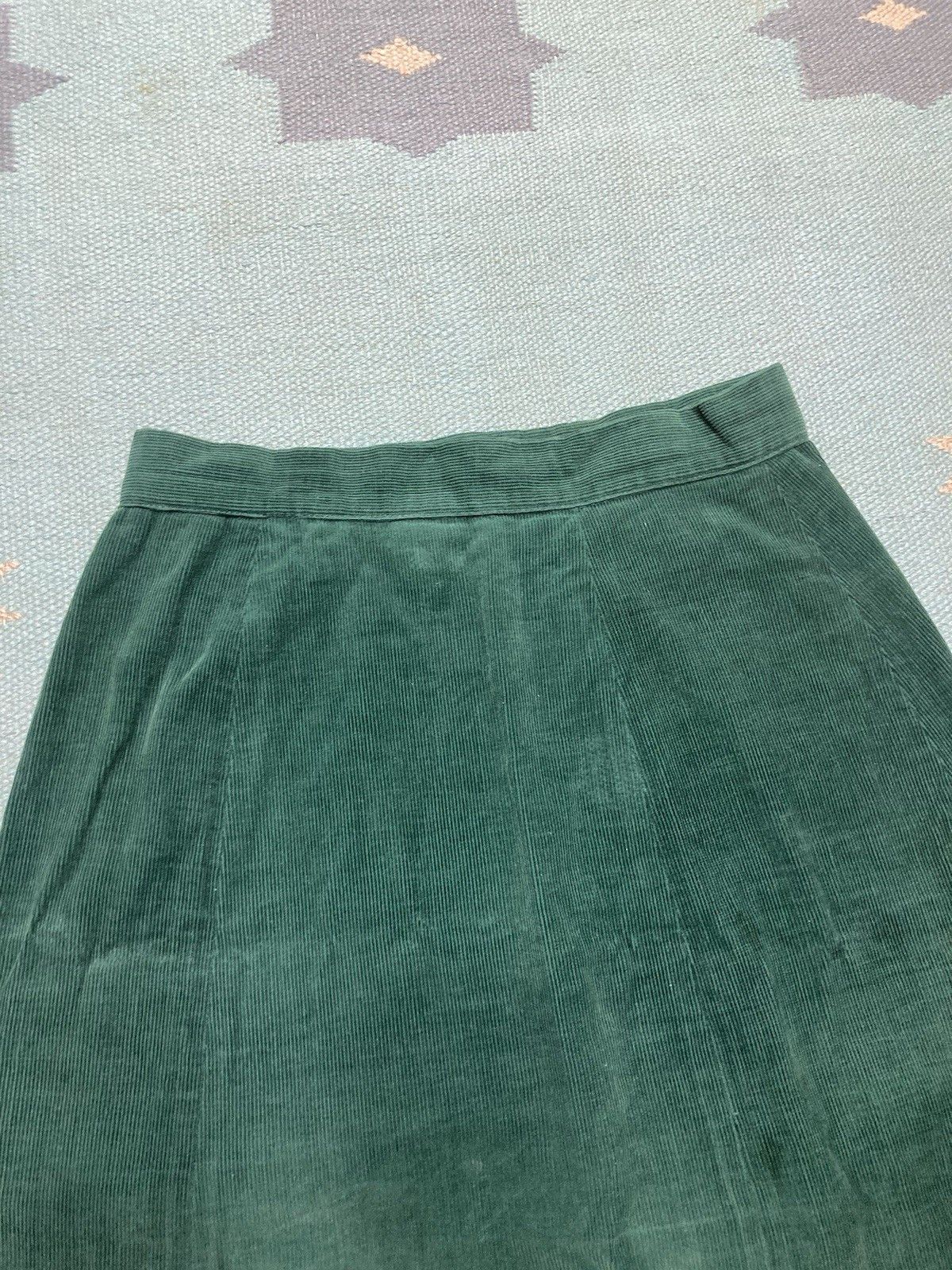Vintage 50s corduroy skirt side zip daintyroy forest distressed 26 Size 26" / US 2 / IT 38 - 8 Thumbnail
