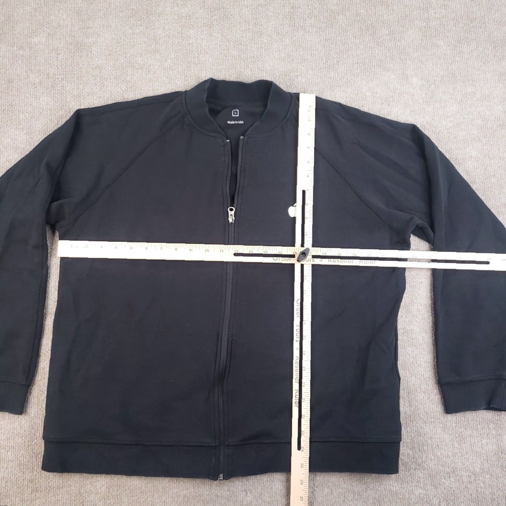 Apple Apple Sweatshirt Mens Large Black Full Zip Logo Mock Neck 100% Cotton Polyester Knit Jacket Long Sleeve Shirt Size US L / EU 52-54 / 3 - 2 Thumbnail