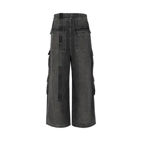 Designer × Japanese Brand × Jean Hombre Drawstring Elastic Baggy Cargo Jeans y2k Size US 34 / EU 50 - 2 Thumbnail