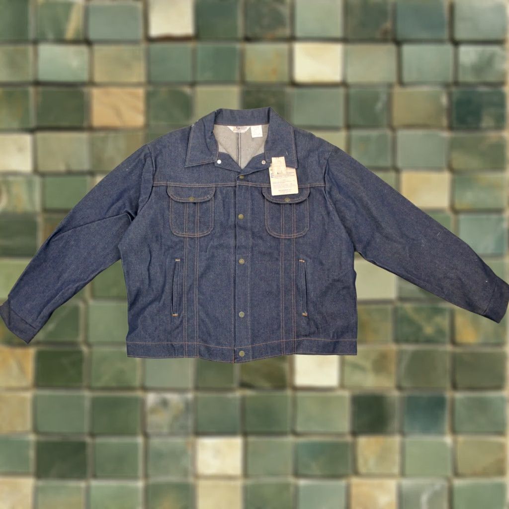 Vintage VTG Key Denim Jacket 2XL 52 Big & Tall 1970s Blue Denim Jacket Mens 70s Jean Jacket US Origin NOS Vintage Jacket Size US 36 / EU 52 - 1 Thumbnail