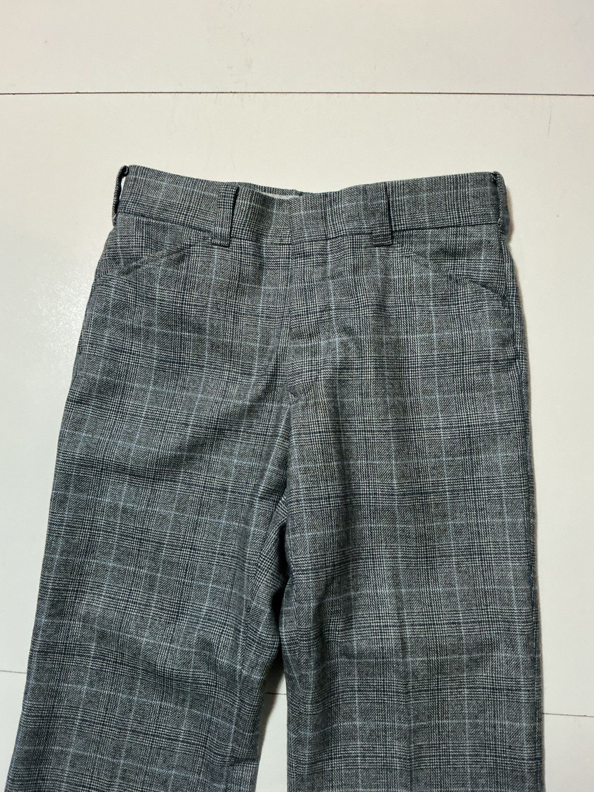 Vintage Vintage 1970s Plaid Wool Knit Flare Wide Leg Dress Pants Size US 32 / EU 48 - 5 Thumbnail