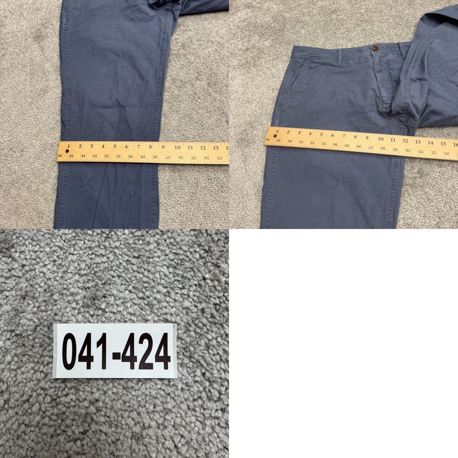 Bonobos Bonobos Slim Fit Chino Pants Mens 33x32 Blue Cotton Canvas Straight Leg Casual Workwear 34 inch Waist 32 inseam Size US 33 - 9 Thumbnail