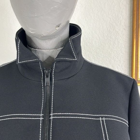 Kenzo × Vintage KENZO Mandarin Officer Neoprene Belted Midi Jacket Size S / US 4 / IT 40 - 2 Thumbnail