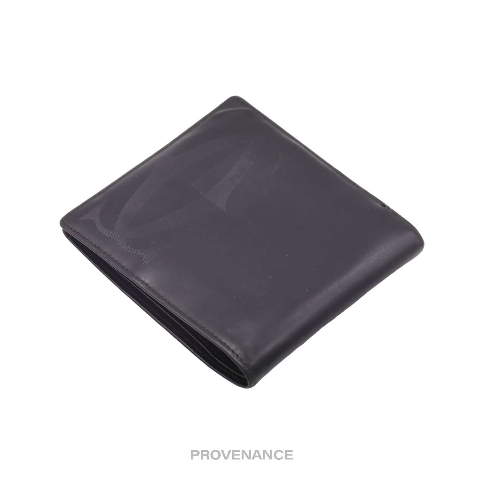 Cartier 🔴 Cartier Logo Bifold Wallet - Black Leather Size ONE SIZE - 4 Thumbnail