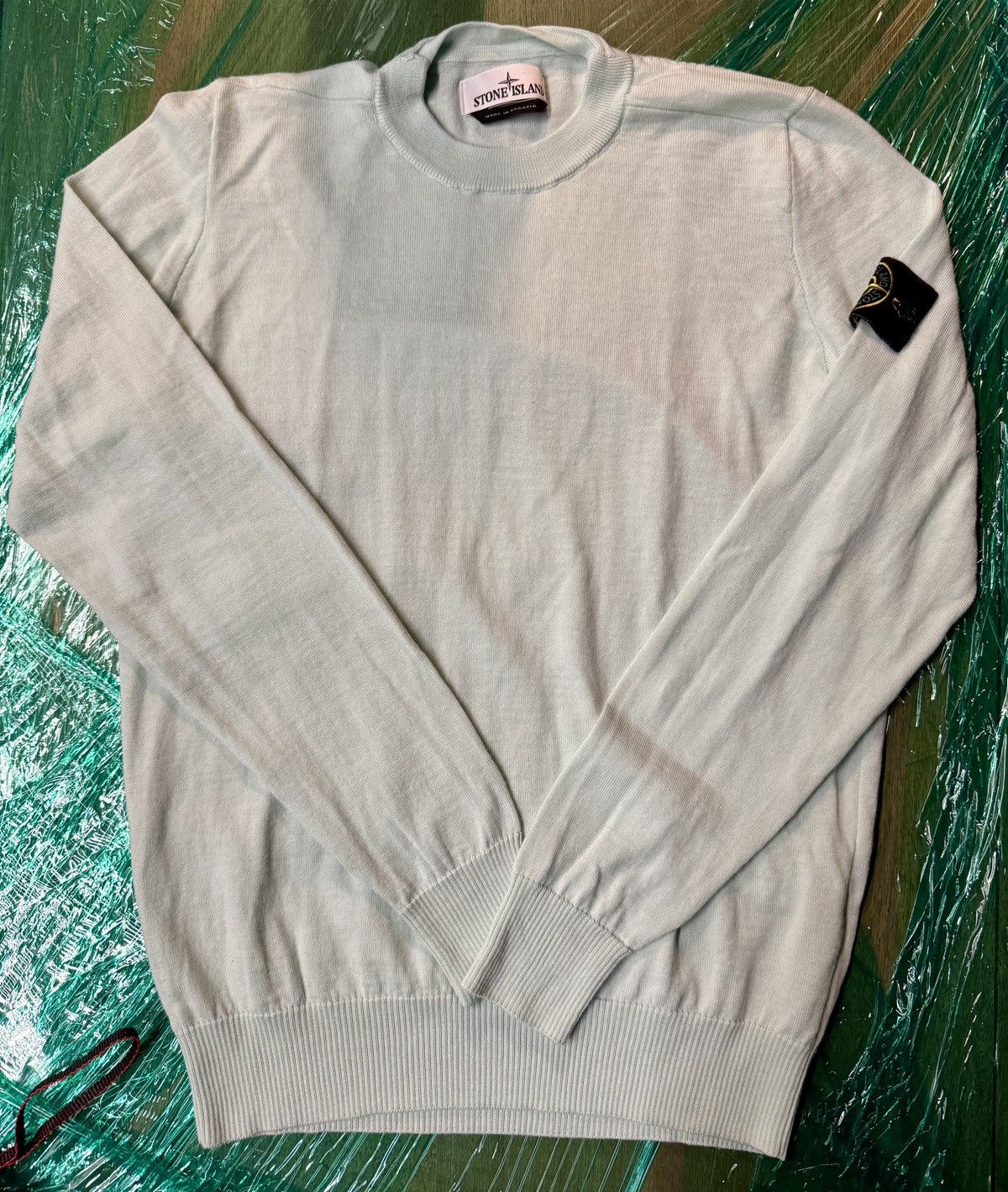Stone Island Stone Island 100% Wool Sweater Size Small Light Blue Summer Size US S / EU 44-46 / 1 - 1 Thumbnail