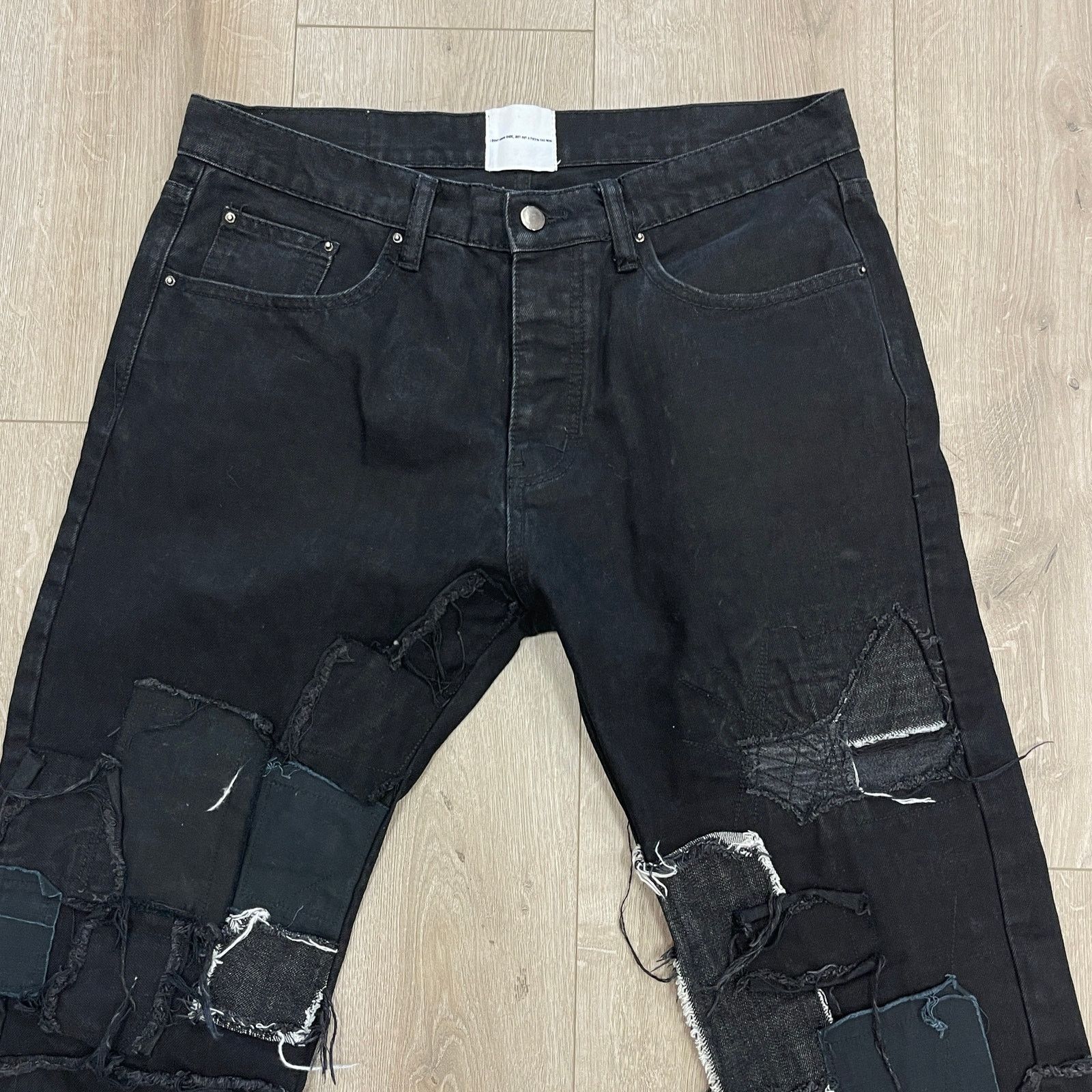 MNML Kody Phillips for MNML LA Black Denim patchwork jeans 34 Size US 34 / EU 50 - 9 Thumbnail