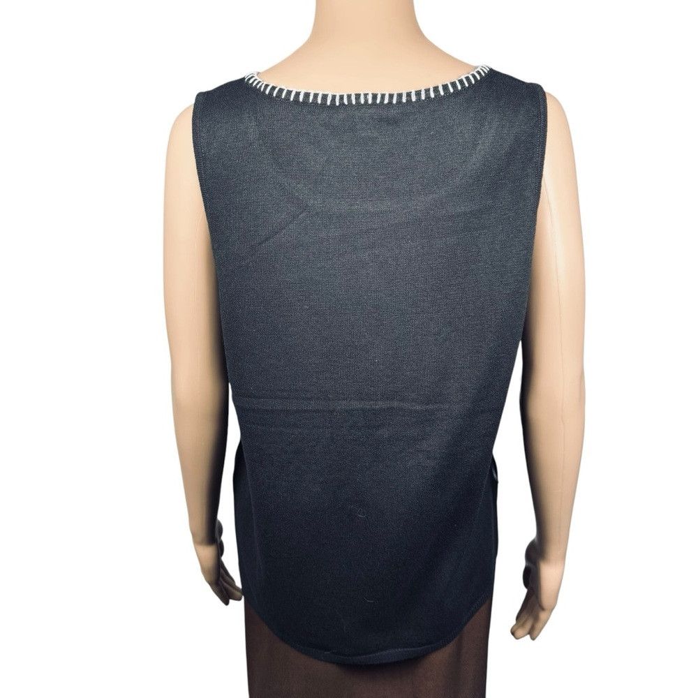 Vince Camuto NWT New Vince Camuto Whipstitch Sleeveless Black Sweater To Size L / US 10 / IT 46 - 5 Thumbnail