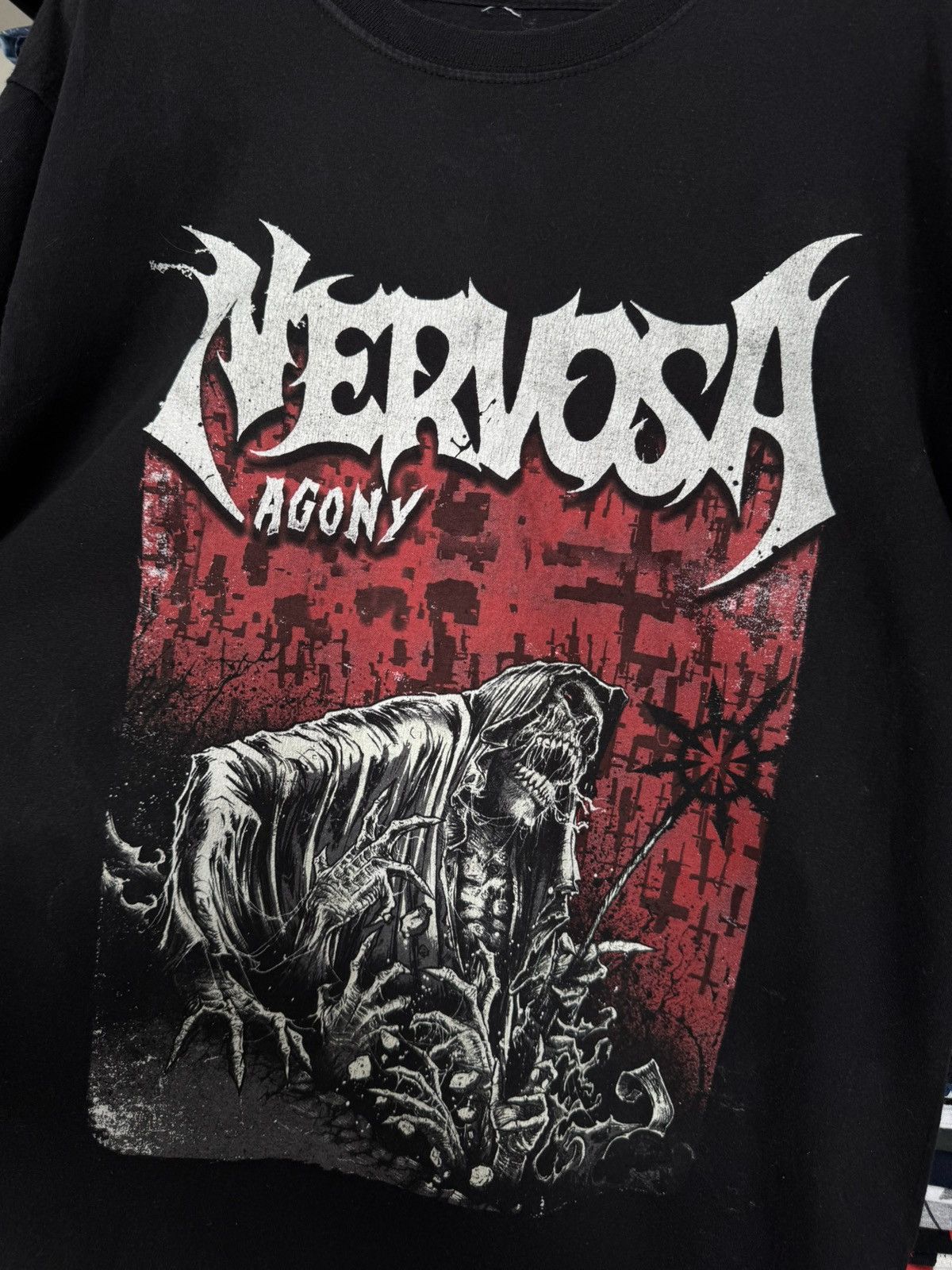 Vintage Nervosa agony big logo merch Means war Size US L / EU 52-54 / 3 - 3 Thumbnail