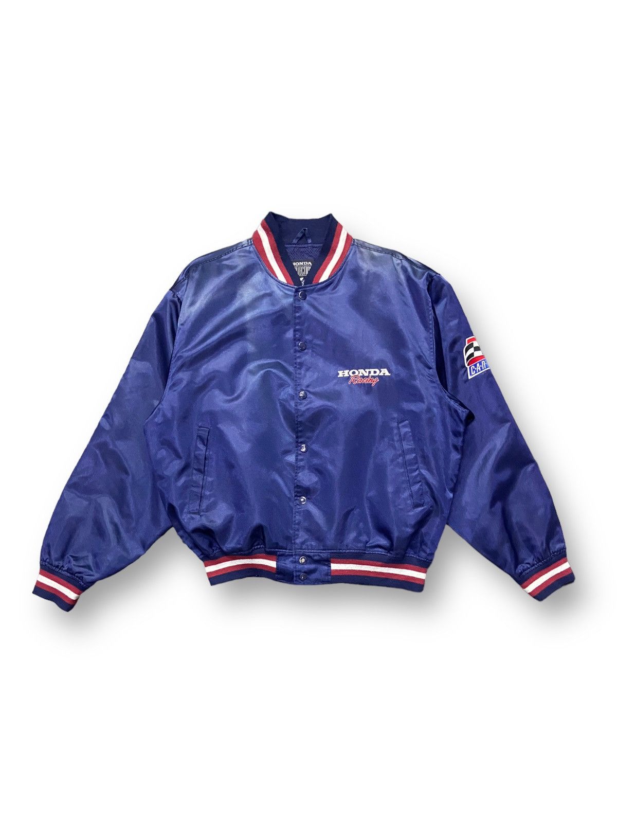 Honda × Vintage Vintage 90s Honda Racing Embroidered Sun faded Bomber Jacket Size US L / EU 52-54 / 3 - 2 Thumbnail