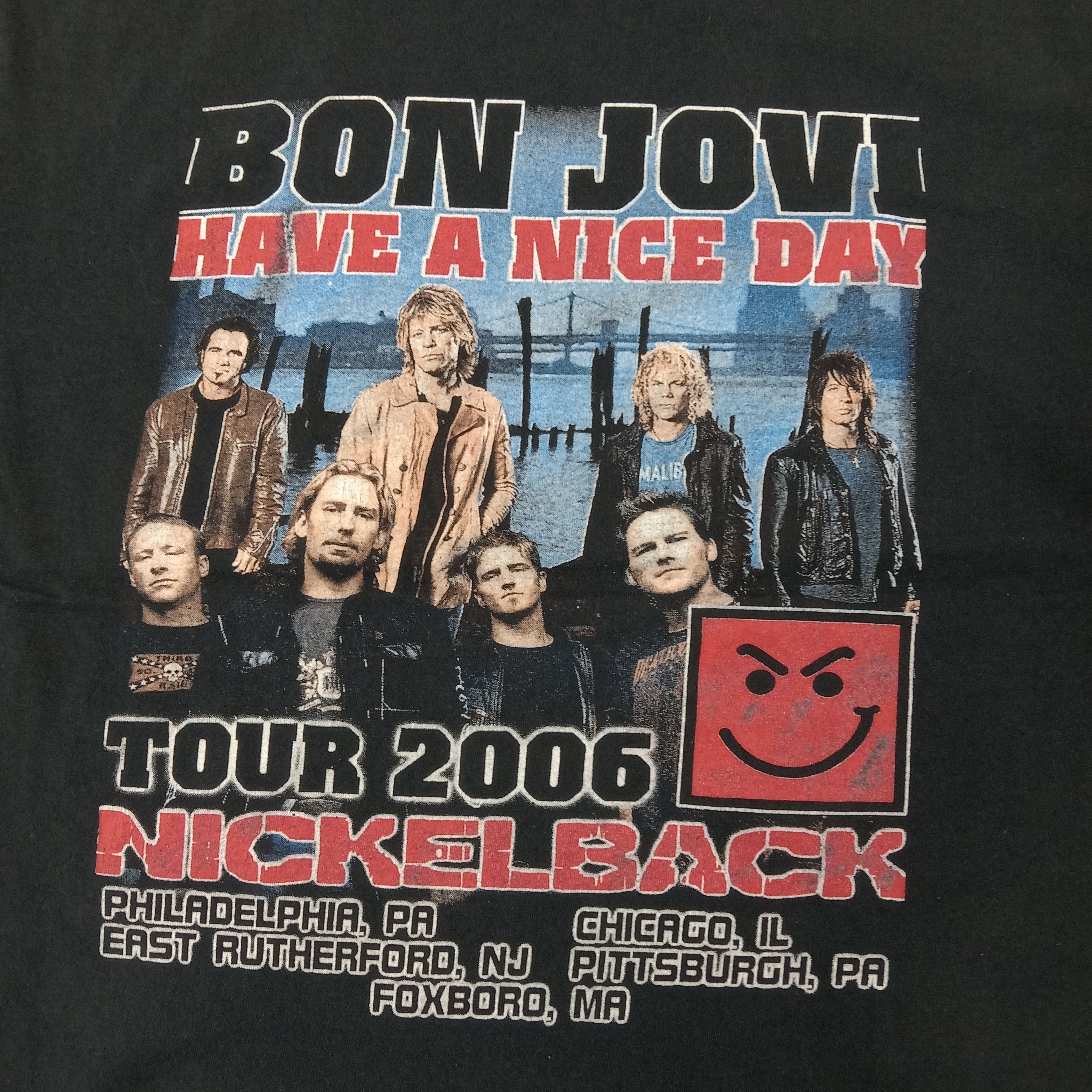 Band Tees Bon Jovi Nickelback Band Tour Tshirt C259N71 Size US L / EU 52-54 / 3 - 2 Thumbnail